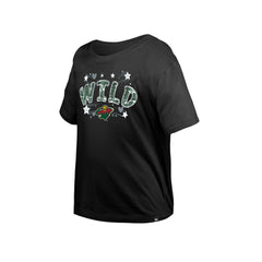 Minnesota Wild New Era Girl's Youth Flip Sequin T-Shirt - Black - NHL 201889074
