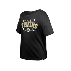 Boston Bruins New Era Girl's Youth Flip Sequin T-Shirt - Black - NHL 201889076