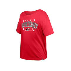 Carolina Hurricanes New Era Girl's Youth Flip Sequin T-Shirt - Red - NHL 201889079