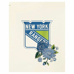 New York Rangers New Era Women's Glam Game Quarter-Zip Cropped Floral Hoodie Pullover - Cream - NHL 201889092