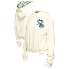 Pittsburgh Penguins New Era Women's Glam Game Quarter-Zip Cropped Floral Hoodie Pullover - Cream - NHL 201889104