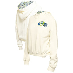 Carolina Hurricanes New Era Women's Glam Game Quarter-Zip Cropped Floral Hoodie Pullover - Cream - NHL 201889105