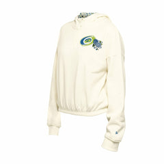 Carolina Hurricanes New Era Women's Glam Game Quarter-Zip Cropped Floral Hoodie Pullover - Cream - NHL 201889105