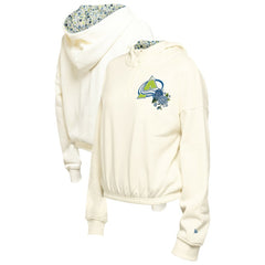 Colorado Avalanche New Era Women's Glam Game Quarter-Zip Cropped Floral Hoodie Pullover - Cream - NHL 201889107