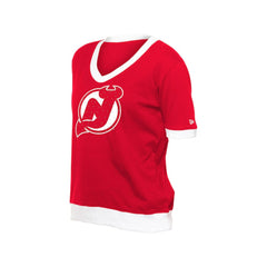 New Jersey Devils New Era Women's Game Day Rhinestuds T-Shirt - Red - NHL 201889151