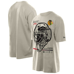 Chicago Blackhawks New Era Goalie Mask T-Shirt - Tan - NHL 201889546
