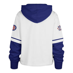 Chicago Cubs '47 Women's Trifecta Shortstop Cropped Pullover Hoodie - White - 47 brand on Sale