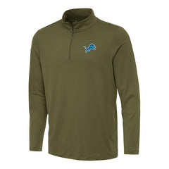Detroit Lions Antigua Reprocess Quarter-Zip Top Olive
