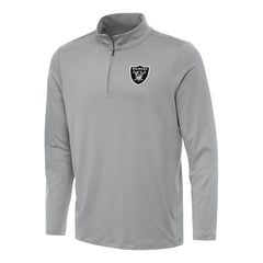 Las Vegas Raiders Antigua Reprocess Quarter-Zip Top Gray