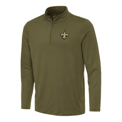 New Orleans Saints Antigua Reprocess Quarter-Zip Top Olive