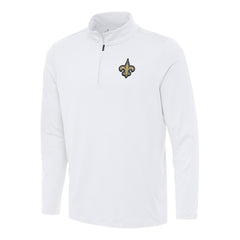 New Orleans Saints Antigua Reprocess Quarter-Zip Top White