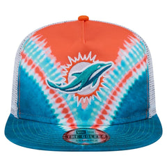 Miami Dolphins New Era Throwback Dye Golfer Snapback Hat Orange/Aqua