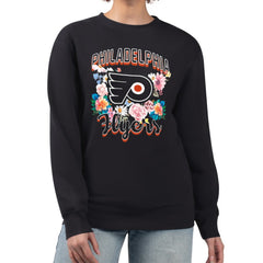 Philadelphia Flyers G-III 4Her by Carl Banks Women's Flower Logo Pullover Sweatshirt - Black - NHL 201906027