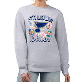 St. Louis Blues G-III 4Her by Carl Banks Women's Flower Logo Pullover Sweatshirt - Heather Gray - NHL 201906032