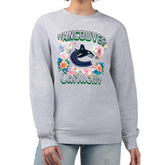 Vancouver Canucks G-III 4Her by Carl Banks Women's Flower Logo Pullover Sweatshirt - Heather Gray - NHL 201906037