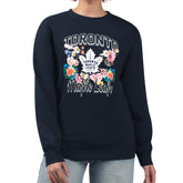 Toronto Maple Leafs G-III 4Her by Carl Banks Women's Flower Logo Pullover Sweatshirt - Navy - NHL 201906063