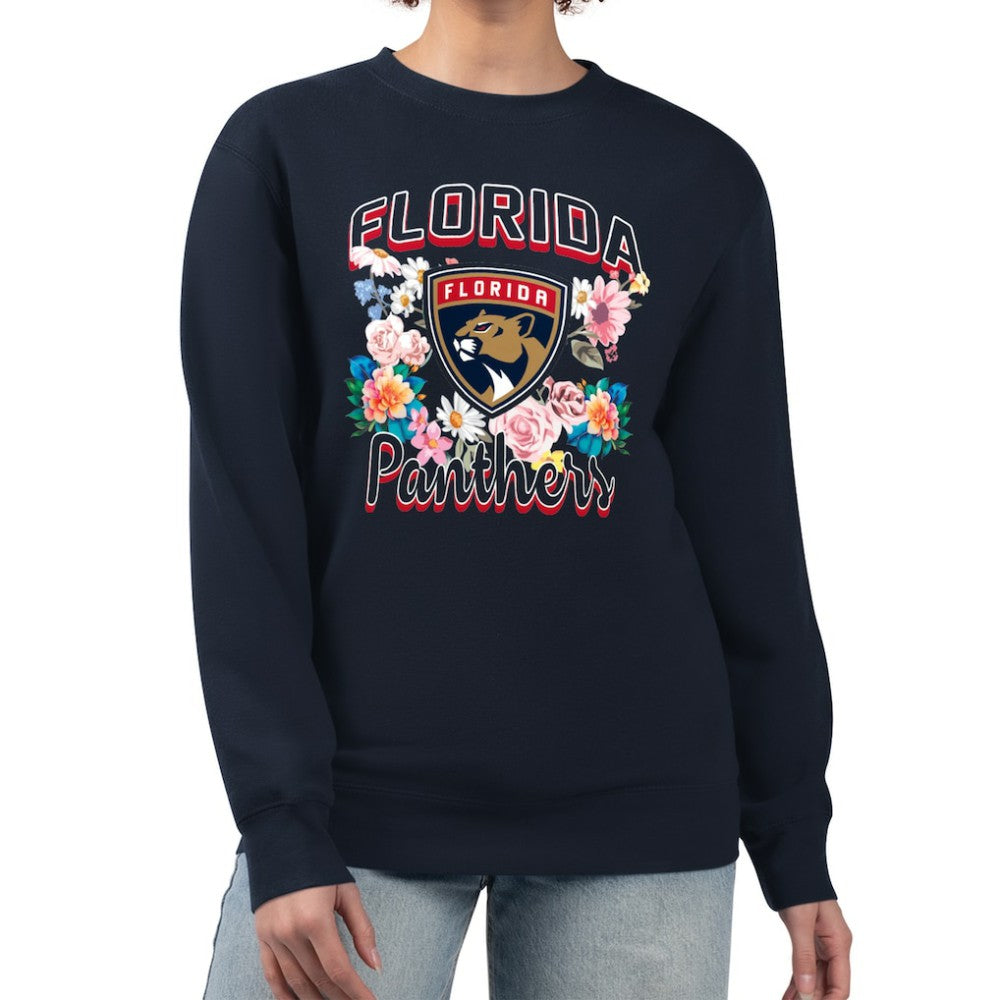 Florida Panthers G-III 4Her by Carl Banks Women's Flower Logo Pullover Sweatshirt - Navy - NHL 201906068