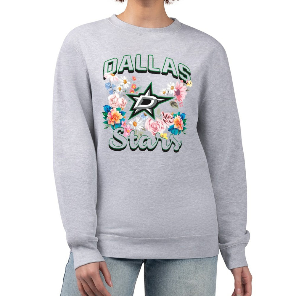 Dallas Stars G-III 4Her by Carl Banks Women's Flower Logo Pullover Sweatshirt - Heather Gray - NHL 201906070