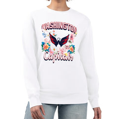 Washington Capitals G-III 4Her by Carl Banks Women's Flower Logo Pullover Sweatshirt - White - NHL 201906076