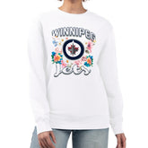 Winnipeg Jets G-III 4Her by Carl Banks Women's Flower Logo Pullover Sweatshirt - White - NHL 201906080