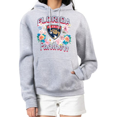 Florida Panthers G-III 4Her by Carl Banks Women's Flower Logo Pullover Hoodie - Heather Gray - NHL 201906134