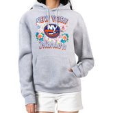 New York Islanders G-III 4Her by Carl Banks Women's Flower Logo Pullover Hoodie - Heather Gray - NHL 201906144