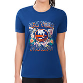 New York Islanders G-III 4Her by Carl Banks Women's Super-Slim Fit Lightweight Flower Logo T-Shirt - Royal - NHL 201906212