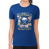 Buffalo Sabres G-III 4Her by Carl Banks Women's Super-Slim Fit Lightweight Flower Logo T-Shirt - Royal - NHL 201906213