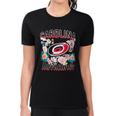 Carolina Hurricanes G-III 4Her by Carl Banks Women's Super-Slim Fit Lightweight Flower Logo T-Shirt - Black - NHL 201906221
