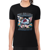 Colorado Avalanche G-III 4Her by Carl Banks Women's Super-Slim Fit Lightweight Flower Logo T-Shirt - Black - NHL 201906225
