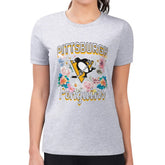 Pittsburgh Penguins G-III 4Her by Carl Banks Women's Super-Slim Fit Lightweight Flower Logo T-Shirt - Heather Gray - NHL 201906243