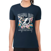 Tampa Bay Lightning G-III 4Her by Carl Banks Women's Super-Slim Fit Lightweight Flower Logo T-Shirt - Navy - NHL 201906261