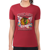 Chicago Blackhawks G-III 4Her by Carl Banks Women's Super-Slim Fit Lightweight Flower Logo T-Shirt - Red - NHL 201906271