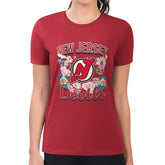 New Jersey Devils G-III 4Her by Carl Banks Women's Super-Slim Fit Lightweight Flower Logo T-Shirt - Red - NHL 201906275