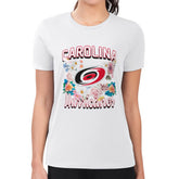 Carolina Hurricanes G-III 4Her by Carl Banks Women's Super-Slim Fit Lightweight Flower Logo T-Shirt - White - NHL 201906283