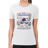 Colorado Avalanche G-III 4Her by Carl Banks Women's Super-Slim Fit Lightweight Flower Logo T-Shirt - White - NHL 201906285