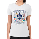 Toronto Maple Leafs G-III 4Her by Carl Banks Women's Super-Slim Fit Lightweight Flower Logo T-Shirt - White - NHL 201906304