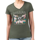 Dallas Stars G-III 4Her by Carl Banks Women's Super-Slim Fit Lightweight Flower Logo V-Neck T-Shirt - Green - NHL 201906341