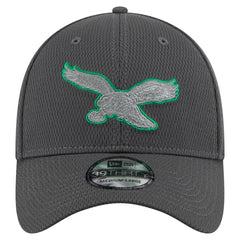 Philadelphia Eagles New Era Throwback Logo Main 39THIRTY Flex Hat Graphite