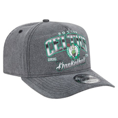 Boston Celtics Throwback Washed Pre-Curved 9FIFTY Snapback Hat Charcoal | New Era Near Me