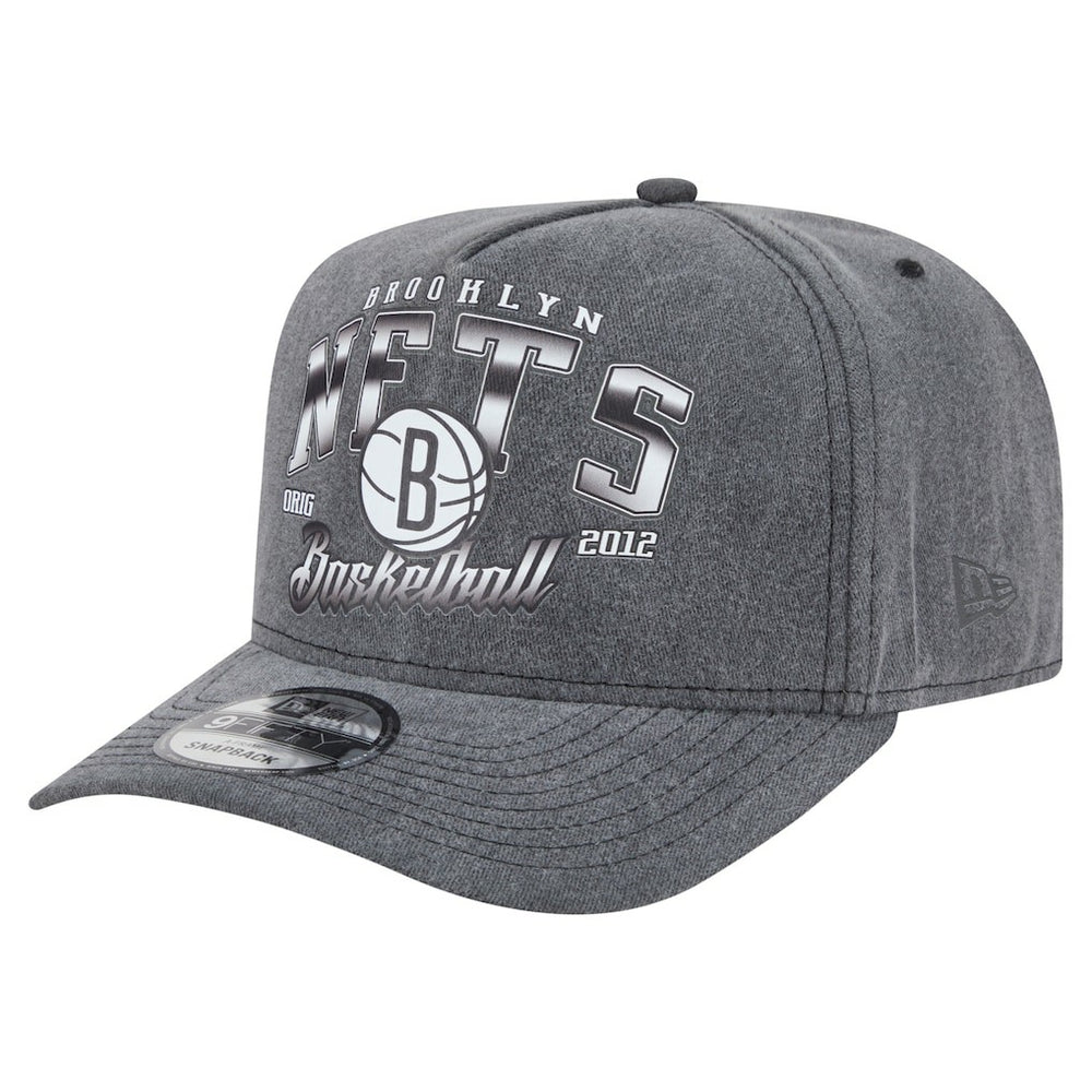 Brooklyn Nets Throwback Washed Pre-Curved 9FIFTY Snapback Hat Charcoal | New Era outlet