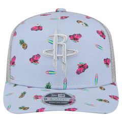 Houston Rockets Adventure Aloha Pattern 9SEVENTY Stretch-Snap Hat for sale Light Blue/Gray | New Era US