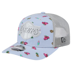 Los Angeles Lakers Adventure Aloha Pattern 9SEVENTY Stretch-Snap Hat Light Blue/Gray | New Era online