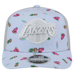 Los Angeles Lakers Adventure Aloha Pattern 9SEVENTY Stretch-Snap Hat Light Blue/Gray | New Era online