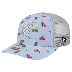 Miami Heat Adventure Aloha Pattern 9SEVENTY Stretch-Snap Hat Light Blue/Gray | New Era outlet