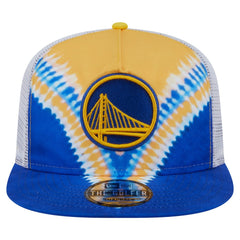 Golden State Warriors Throwback Dye Golfer Snapback Hat for sale Royal/Gold | New Era US