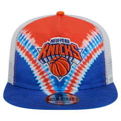 New York Knicks Throwback Dye Golfer Snapback Hat Blue/Orange | New Era Near Me