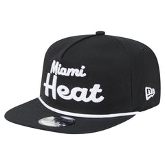 Miami Heat Team Text Golfer Snapback Hat Black | New Era discount