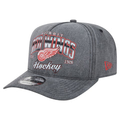 Detroit Red Wings New Era Throwback Washed A-Frame Pre-Curved 9FIFTY Snapback Hat - Charcoal - NHL 201912296
