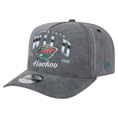 Minnesota Wild New Era Throwback Washed A-Frame Pre-Curved 9FIFTY Snapback Hat - Charcoal - NHL 201912300
